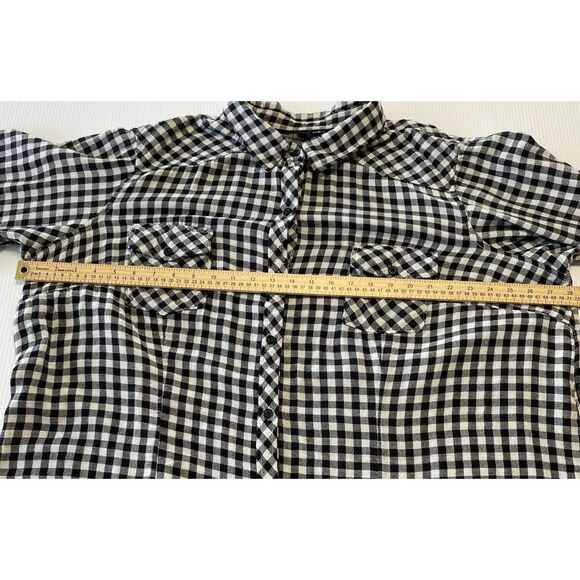 Torrid Black Check Plaid Buttons Women's 4X  Lined Shirt 100% cotton - Picture 5 of 10